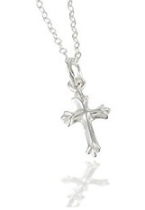 lovely small sterling silver baby cross necklace